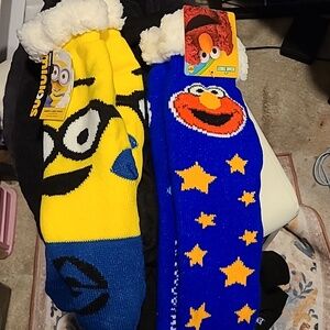 Sesame Street Cookie Monster Blue Socks with Yellow Stars